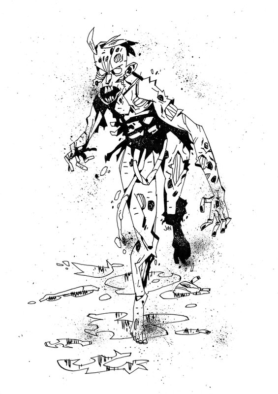 Monsters - Zombie par Jon Lankry - Illustration originale