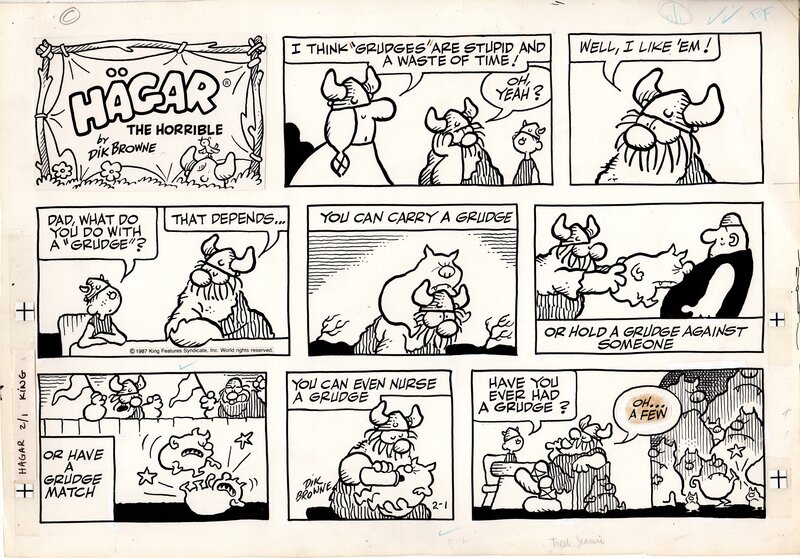 Hagar the horrible par Dik Browne - Planche originale