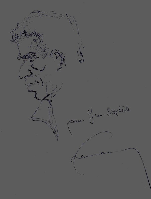 Hermann, Personnage masculin de profil - Dédicace