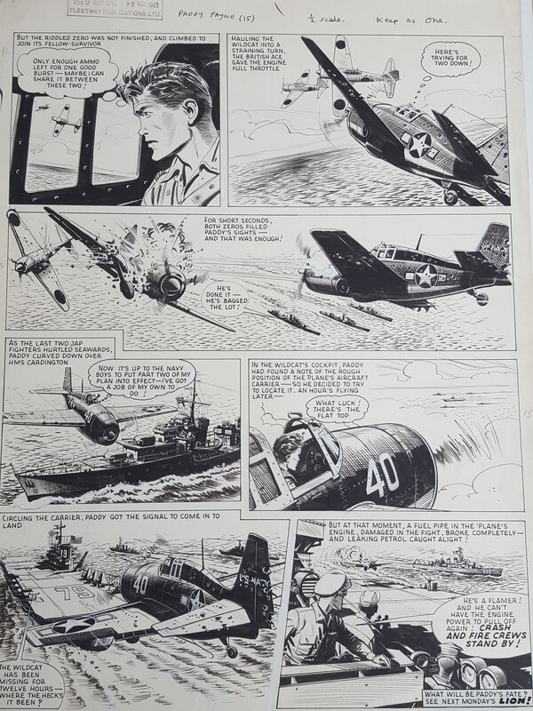 Joe Colquhoun, Paddy payne Lion comic - Planche originale