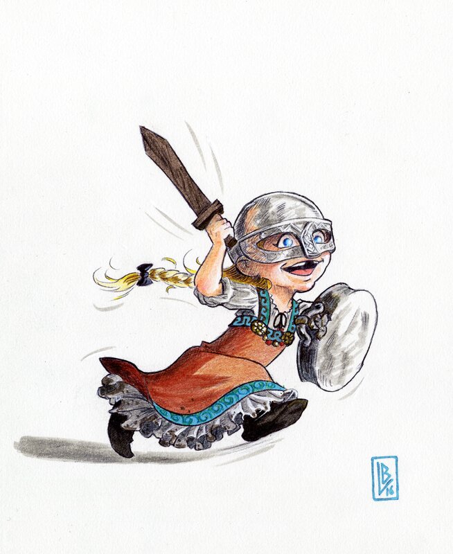 Little Walkyrie by Leslie Boulay - Original Illustration