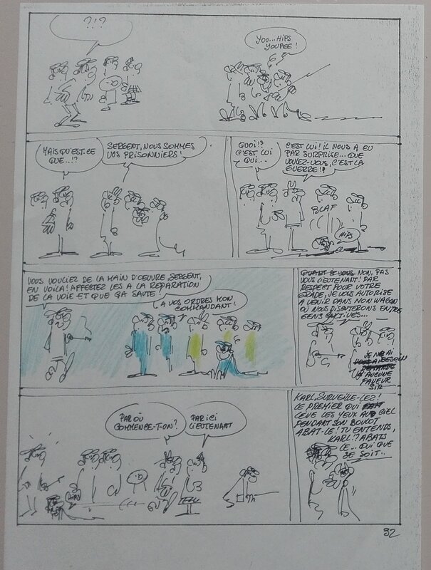 Les Tuniques Bleues n°23 - Les cousins d'en face - Planche 32 - Crayonné de Cauvin - Comic Strip