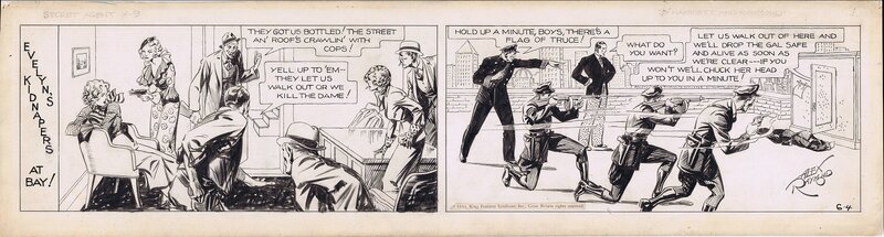 X-9 Daily from 1934 by Alex Raymond - Planche originale