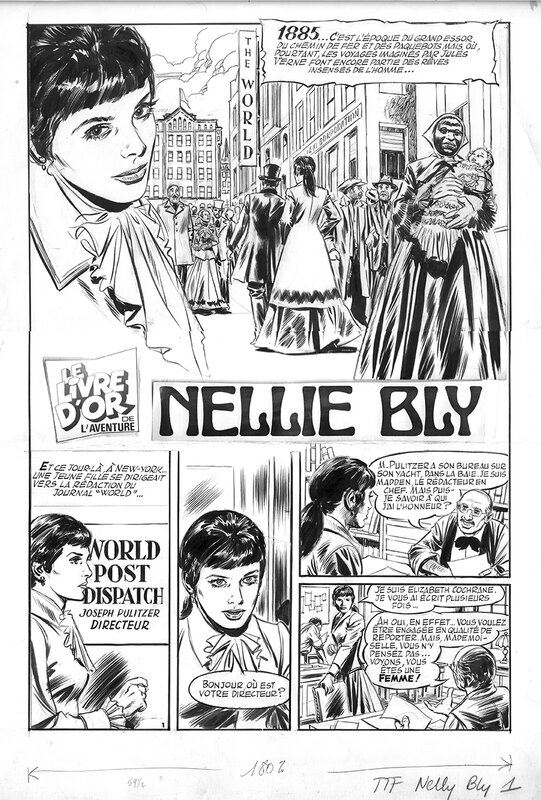 En vente - Nellie Bly par Angelo Di Marco - Planche originale