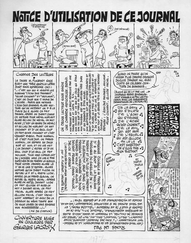 En vente - Gotlib, Fluide Glacial #1 page 2 - Planche originale