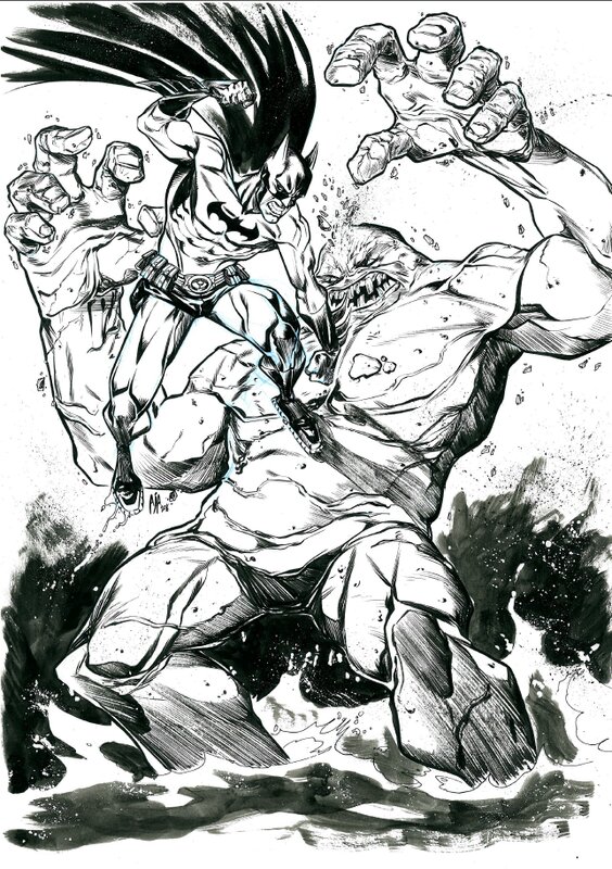 Batman contre gueule d'argile par j alberto albuquerque - Sketch
