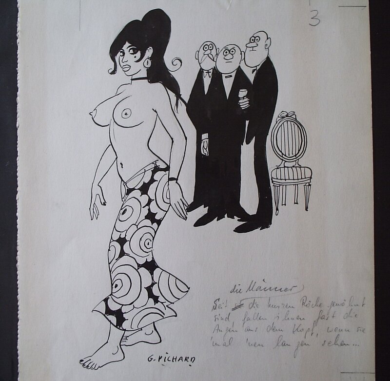 Georges Pichard, « Depuis qu'ils sont habitués aux jupes courtes, [...] », 1968. - Original Illustration