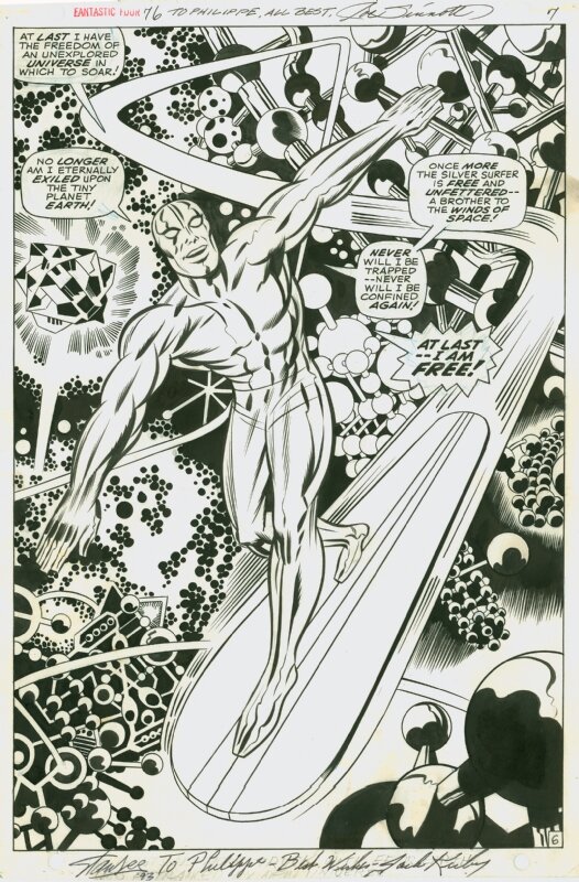 Jack Kirby, Joe Sinnott, Stan Lee, Fantastic Four 76 surfer splash - Comic Strip