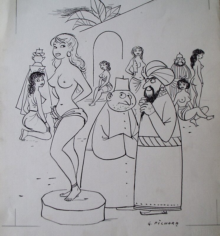 Georges Pichard, « Non, pas à vendre, c'est un modèle d'exposition ! », circa 1960. - Original Illustration