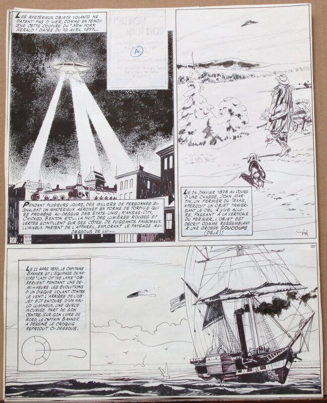 Robert Gigi, Jacques Lob, Page 28 - les apparitions Ovni - Dargaud - Planche originale