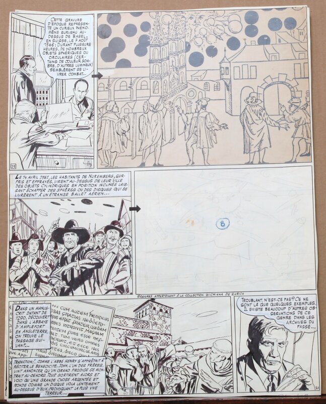 Robert Gigi, Jacques Lob, Page 29 - les apparitions Ovni - Dargaud - Planche originale