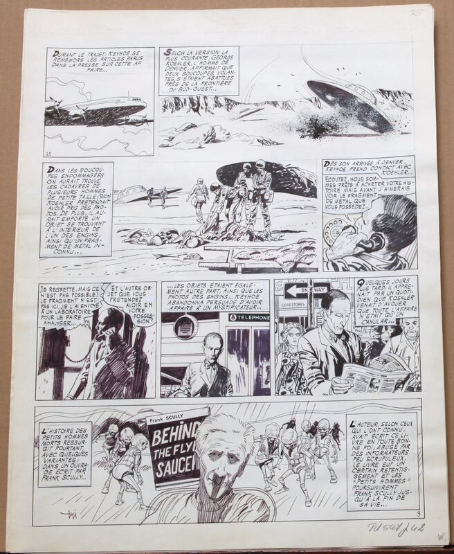 Robert Gigi, Jacques Lob, Page 32 - les apparitions Ovni - Dargaud - Planche originale