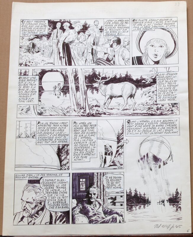 Robert Gigi, Jacques Lob, Page 34 bis - les apparitions Ovni - Dargaud - Planche originale