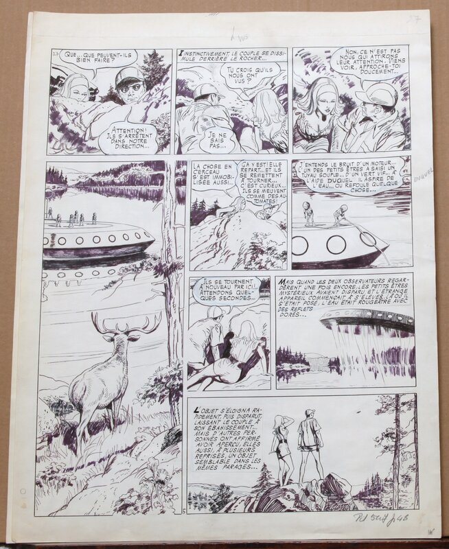 Robert Gigi, Jacques Lob, Page 34 - les apparitions Ovni - Dargaud - Planche originale