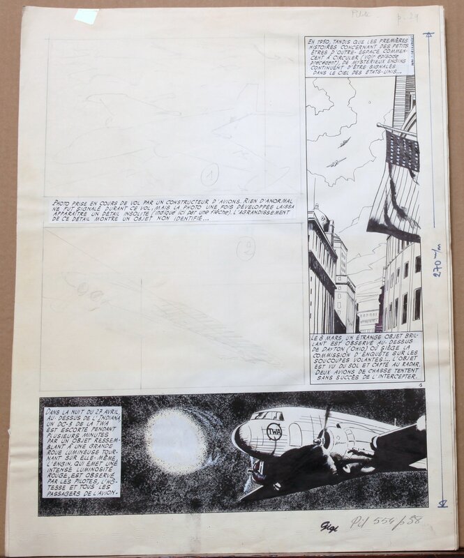 Robert Gigi, Jacques Lob, Page 36 - les apparitions Ovni - Dargaud - Planche originale