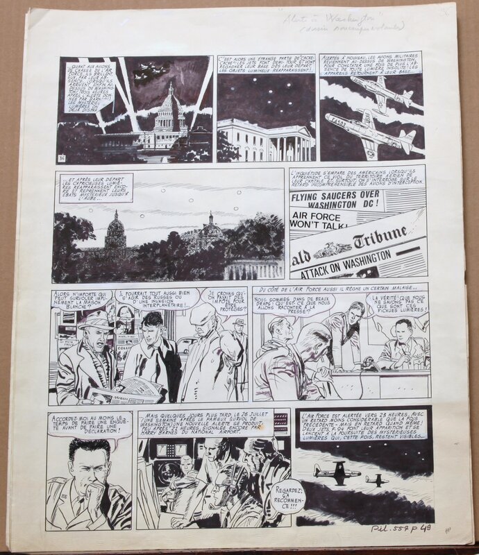 Robert Gigi, Jacques Lob, Page 43 - les apparitions Ovni - Dargaud - Planche originale