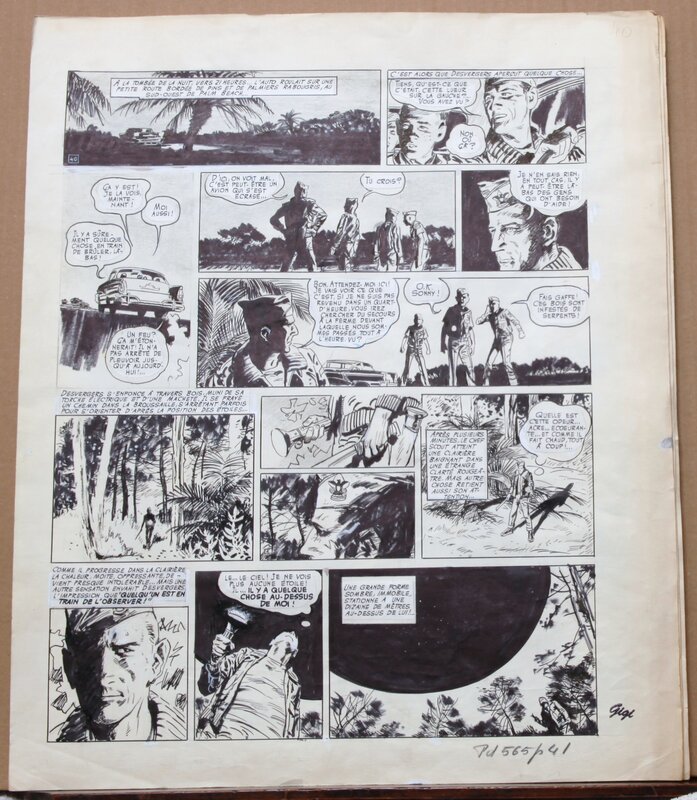 Robert Gigi, Jacques Lob, Page 49 - les apparitions Ovni - Dargaud - Planche originale