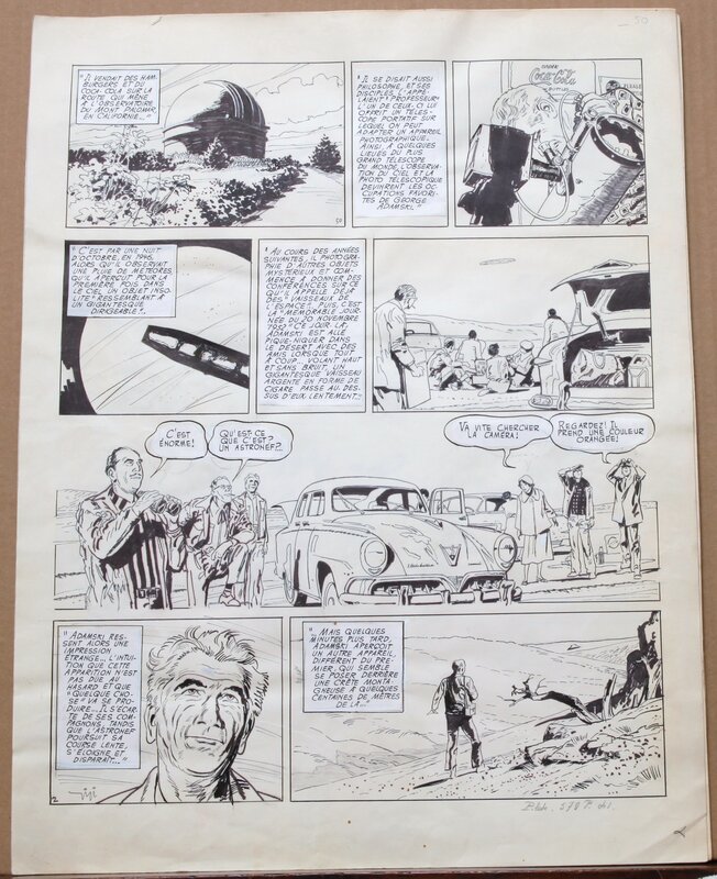 Robert Gigi, Jacques Lob, Page 61 - les apparitions Ovni - Dargaud - Planche originale