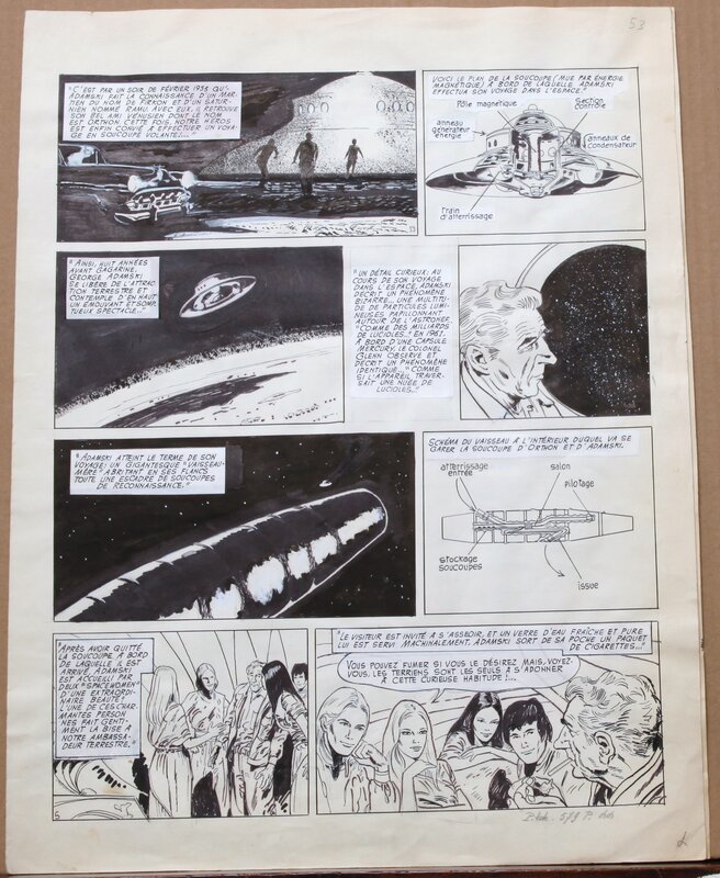 Robert Gigi, Jacques Lob, Page 64 - les apparitions Ovni - Dargaud - Planche originale