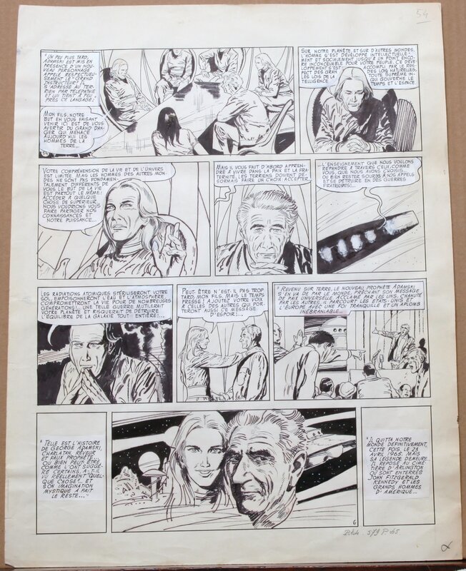 Robert Gigi, Jacques Lob, Page 65 - les apparitions Ovni - Dargaud - Planche originale