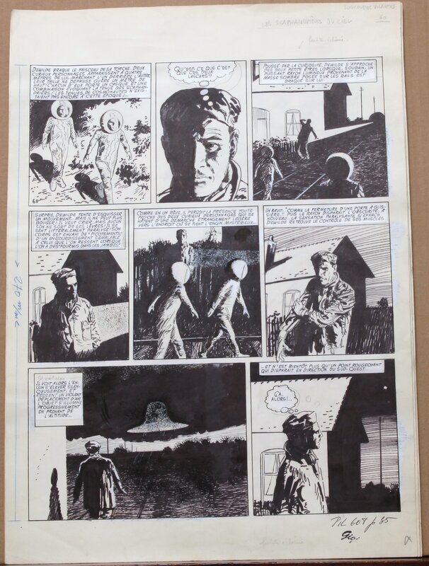 Robert Gigi, Jacques Lob, Page 79 - les apparitions Ovni - Dargaud - Planche originale