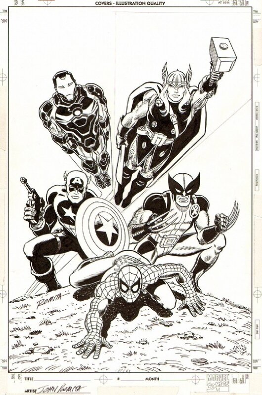Avengers #1 Variant Cover (The Heroic Age - 2010),John Romita Sr. - Couverture originale