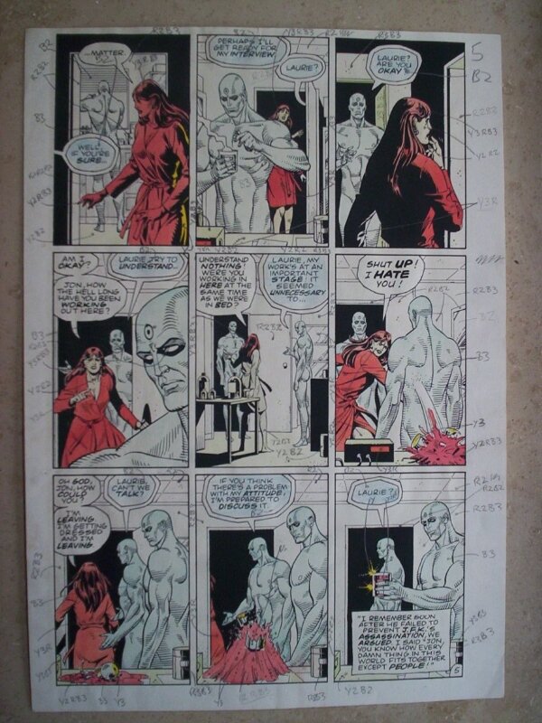 Dave Gibbons, John Higgins, Watchmen #3 page 5 ,color guide,Dave Gibbons , John Higgins - Comic Strip