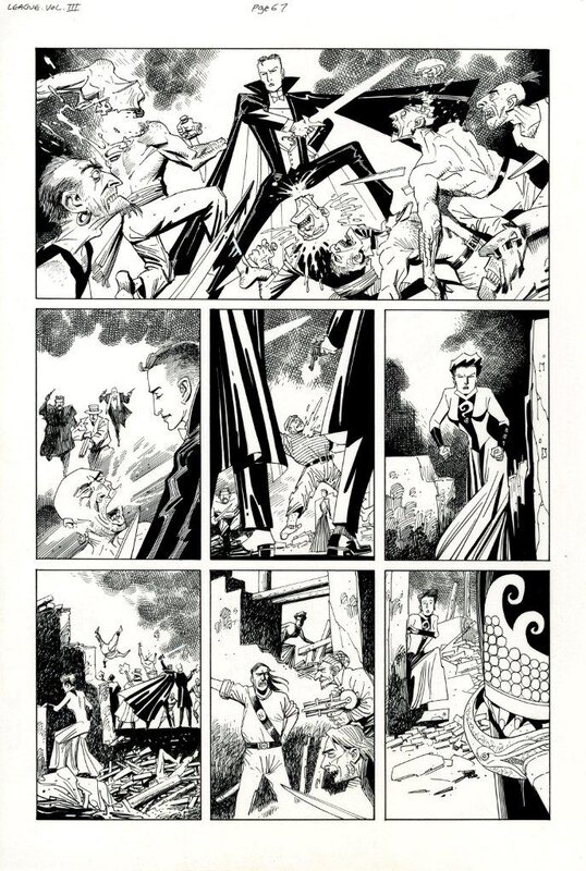 Kevin O'Neill, Alan Moore, League of Extraordinary Gentlemen Century 1910 page 67 - Planche originale