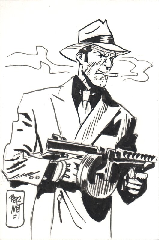 Jordi Bernet, Illustration Torpedo à la Thompson - Illustration originale