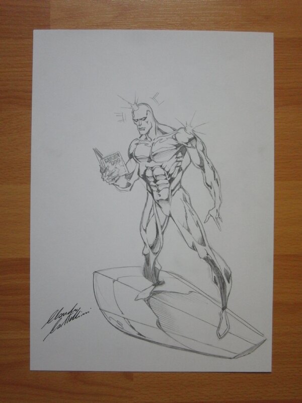 Silver Surfer reads Dylan Dog, Claudio Castellini - Sketch