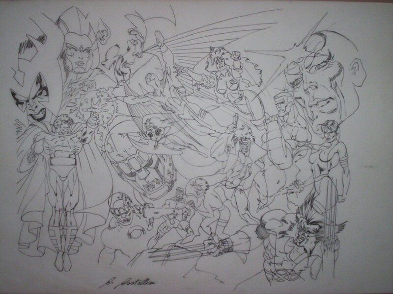 The Official Marvel Index to the X-Men #5 prelim Cover,Claudio Castellini - Couverture originale