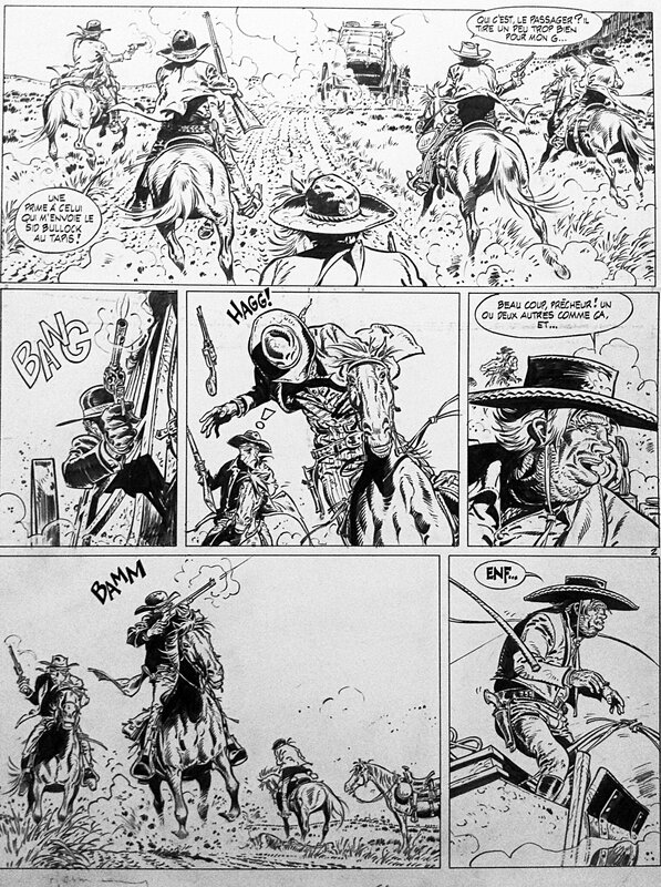 Hermann, Greg, Comanche T3.P2.Les loups du Wyoming - Planche originale