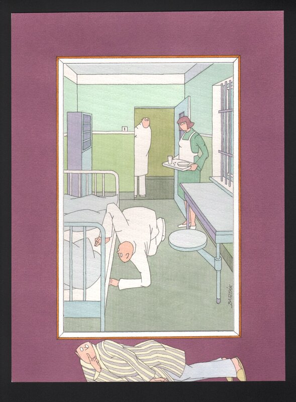 Hospital by Miroslav Bartak - Original Illustration