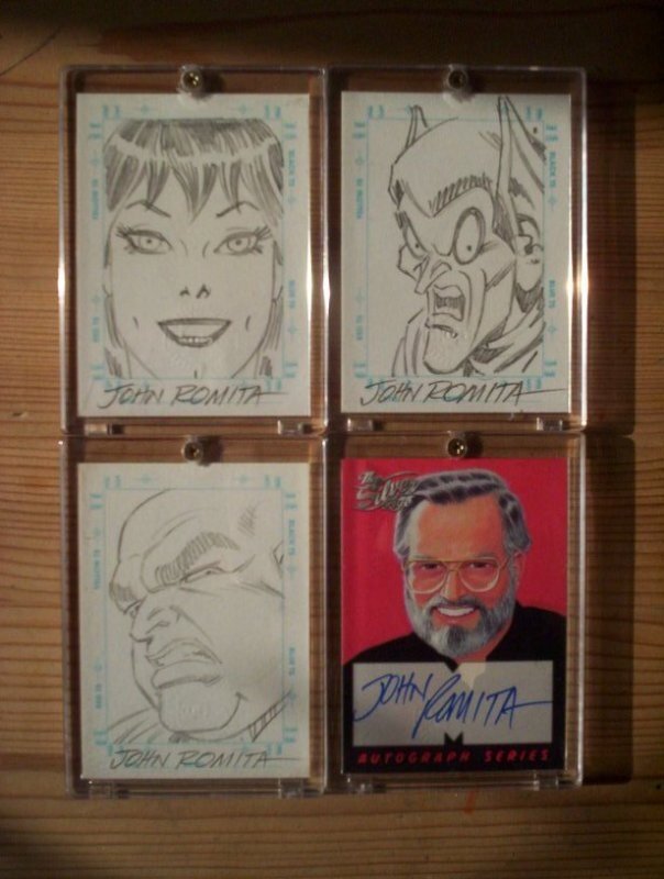 John Romita Sr. sketchagraph Collection  (Mary Jane,Kingpin,Green Goblin ) - Dédicace