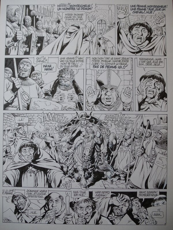 Jean-Yves Mitton, Chroniques Barbares tome 4 planche 5 - Planche originale