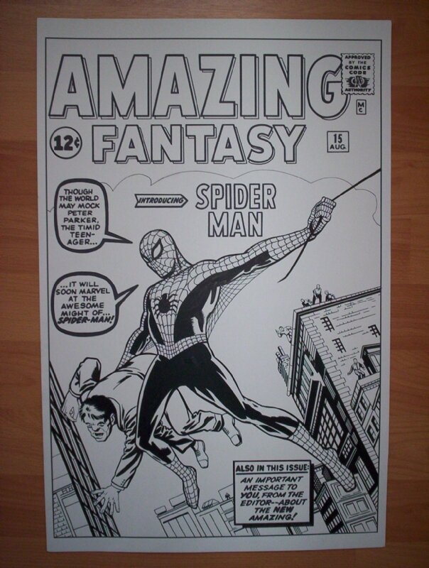 Amazing Fantasy #15 Recreation Cover,Jack Kirby,Bruce McCorkindale - Original Cover