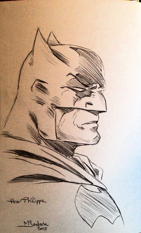 Dédicace Michel Borderie - Edition spéciale 75 ans - Batman - Sketch
