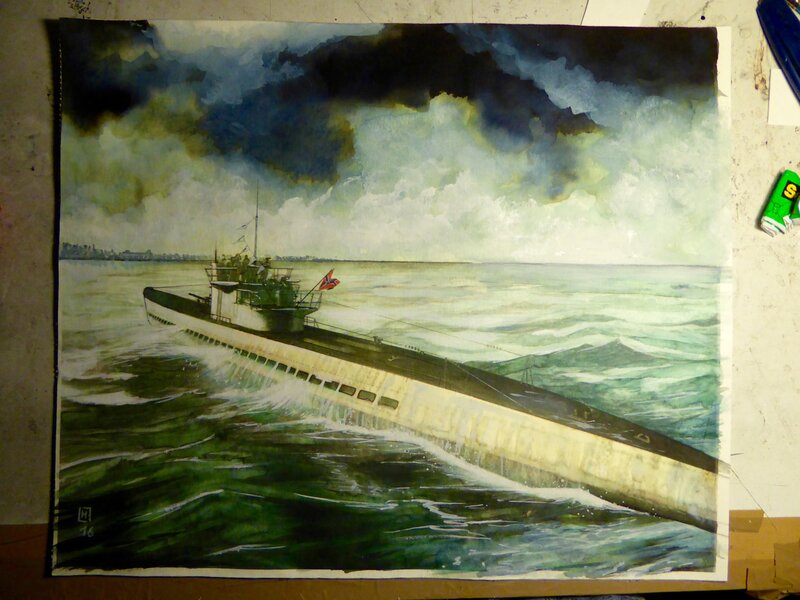 Brest ,U boat par Fabrice Le Hénanff - Illustration originale