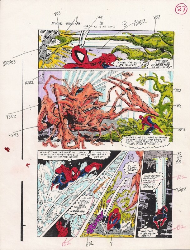 the Amazing Spider-man #311 page 27 color guide,Todd McFarlane - Planche originale