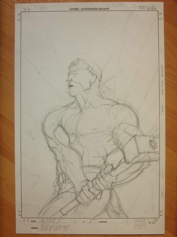 Soldier X #5 pencil Cover (Cable), Igor Kordey - Couverture originale