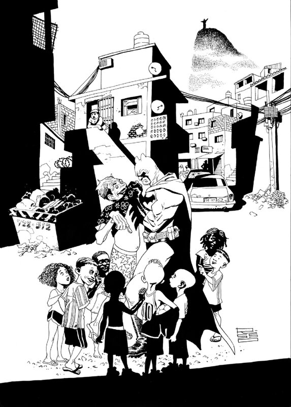 Batman Rio 2 by Eduardo Risso - Original Illustration