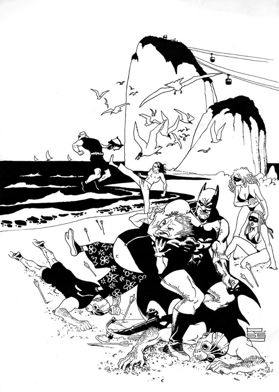 Batman Rio 3 by Eduardo Risso - Original Illustration