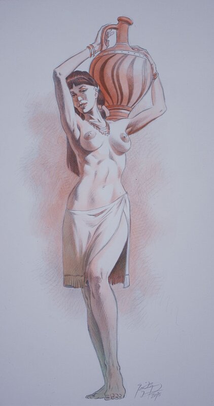 La porteuse d'eau by François Miville-Deschênes - Original Illustration