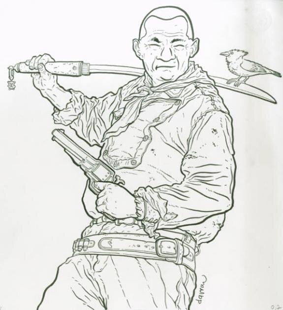 The Shaolin Cowboy par Geof Darrow - Illustration originale