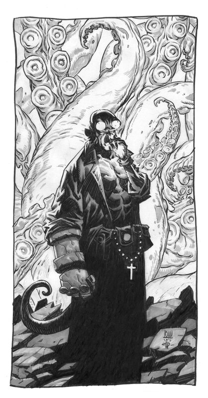 Hellboy (vendu) by Roberto Ricci - Original art