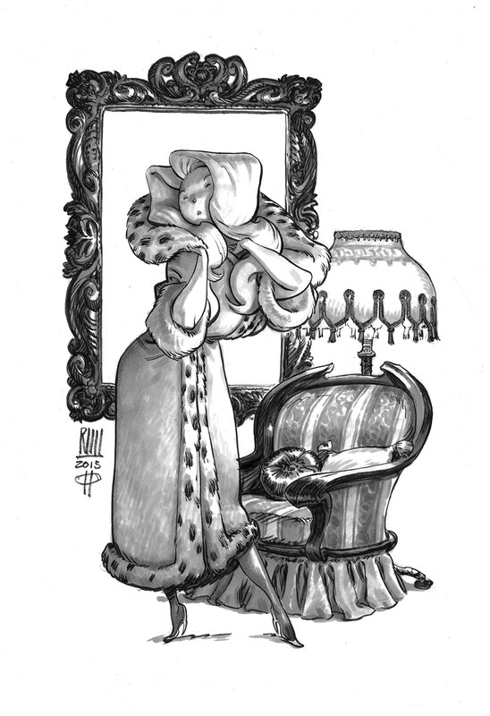 La dame by Roberto Ricci - Original Illustration