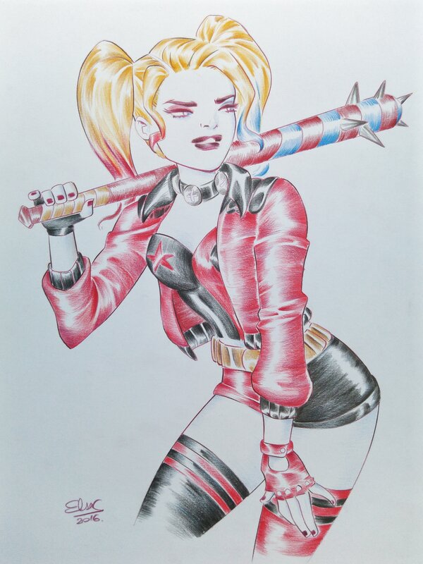 Harley Quinn by Elsa Charretier - Original Illustration