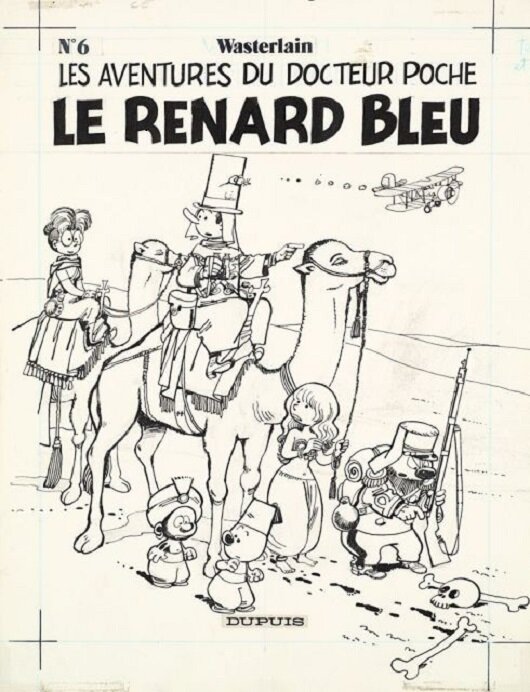 Marc Wasterlain, Le Docteur Poche n° 6, « Le Renard bleu », 1984. - Original Cover