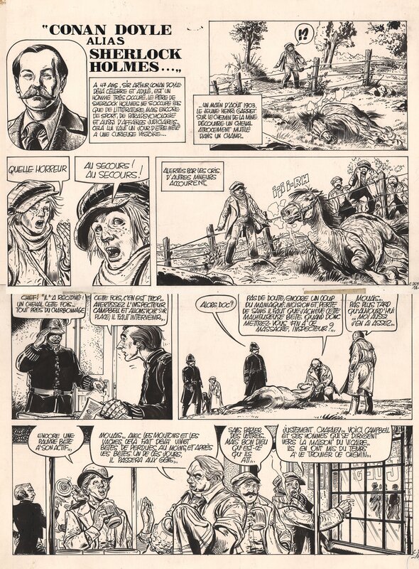 Franz, Sherlok Holmes 4 pages - Planche originale