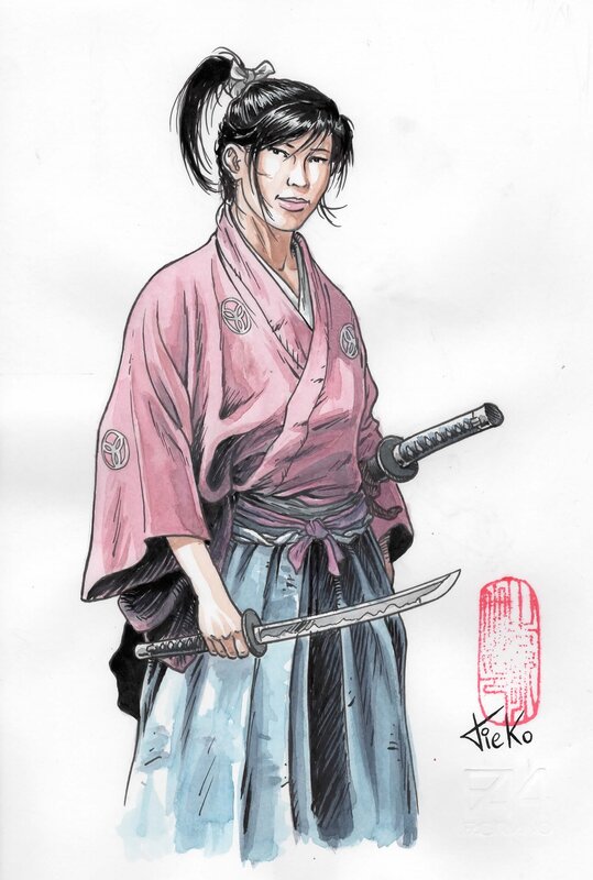 Tieko Japanese girl - Illustration originale